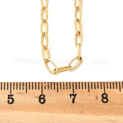 Collares de cadena de cable de latón para mujeres y hombres.&nbsp;NJEW-F337-01G-01