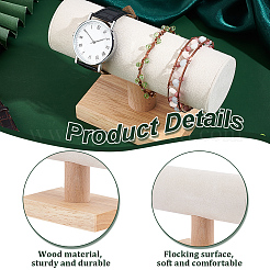 T-förmiger Bar-Ständer für Armbänder aus Samt mit Holzsockel&nbsp;AJEW-WH0471-127B