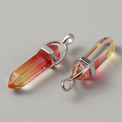 Pendagli a punta a doppio terminale in vetro&nbsp;LS-G-WH0016-41C