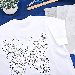 4 Stück 4 Farben Schmetterling Glitzer Hotfix Strass&nbsp;DIY-FH0007-36
