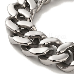 Braccialetti a catena cubana con teschio in acciaio inossidabile 304 per donne e uomini&nbsp;BJEW-Q341-05D-AS