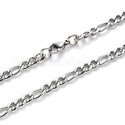 Colliers à chaîne figaro en acier inoxydable 304 anti-ternissement&nbsp;NJEW-S420-003B-P
