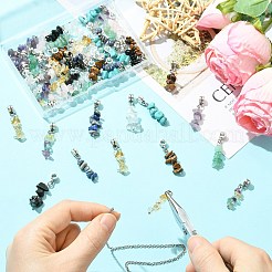 50 Stück 10 Stile natürlicher und synthetischer Edelstein europäischer Anhänger&nbsp;HJEW-CJ00093