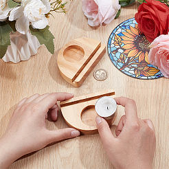 Portacandele in legno&nbsp;DIY-WH0699-09B