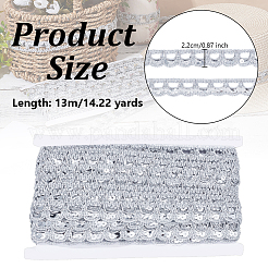 Ruban de bordure en dentelle demi-ronde en polyester&nbsp;DIY-WH0661-52A