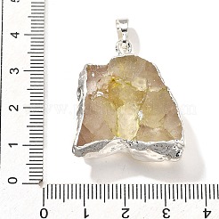 Pendentifs en cristal de quartz brut teinté naturel&nbsp;G-G895-05S-04