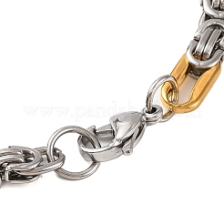 201 bracciali a catena bizantina in acciaio inossidabile&nbsp;BJEW-B078-138GP