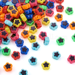 420 pz 7 colori placcatura perline acriliche opache&nbsp;OACR-TA0001-14
