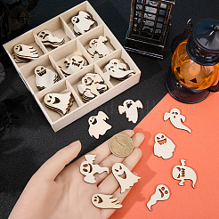 1 juego de decoraciones colgantes de madera con temática de Halloween&nbsp;WOOD-SC0001-92B