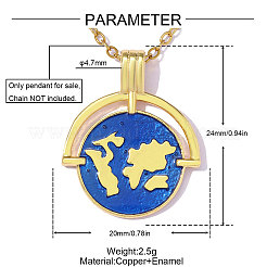 Pendentifs en laiton avec émail bleu marine&nbsp;KK-OY001-41G