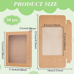Faltbare Bonbonschachteln aus Kraftpapier mit sichtbarem Fenster&nbsp;CON-WH0123-22