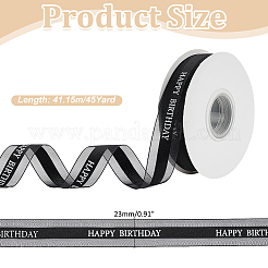 Joyeux anniversaire rubans en polyester&nbsp;SRIB-WH0011-341C