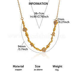 Collane da donna in acciaio inossidabile 304 e ottone con catena a maglie a forma di cuore&nbsp;WG3E65D-01