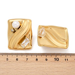 Boucles d'oreilles à tige en acier inoxydable 304 avec zircone cubique&nbsp;EJEW-Z110-03G-02