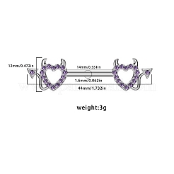 6 Stile 316l chirurgischer Edelstahl Zirkonia Nippel Nagel Ring Sets&nbsp;WGE45DD-07