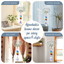 Hängende Sonnenfänger in Tropfenform aus Glas&nbsp;HJEW-WH0201-011
