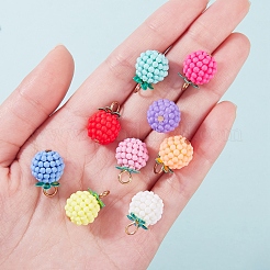90pcs 9 Farben gummierte ABS-Kunststoffanhänger&nbsp;KY-SZ0001-27