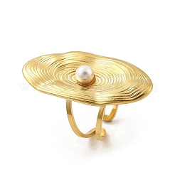 Anello polsino aperto ovale in acciaio inossidabile 304&nbsp;RJEW-R014-01G