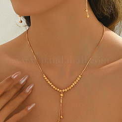 Orecchini pendenti con nappe in ottone vintage alla moda e set di collane per donna&nbsp;MS0367