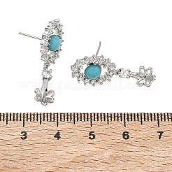 Fornituras de aretes de circonita cúbica con pavé de latón&nbsp;KK-C172-15P