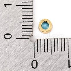 Cabochon piatti rotondi in ottone con micro pavé di zirconi placcati a cremagliera&nbsp;KK-F874-03G-05