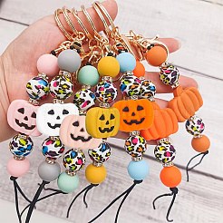 20 Stück 5 Farben Kürbis-Jack-o'-Laterne Halloween Lebensmittelqualität umweltfreundliche Silikonperlen&nbsp;SIL-AR0001-10