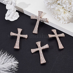 4 épingle à revers en strass en forme de croix&nbsp;JEWB-HY0001-50RG