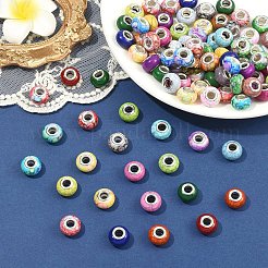 100 Stück 2 Stile undurchsichtige europäische Harzperlen&nbsp;RPDL-YW0001-20
