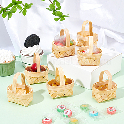 8 mini panier cadeau tressé en bois&nbsp;AJEW-NB0002-95