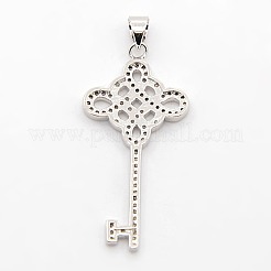 Micro ottone gioielli cz spianare zirconi nodo cinese ciondoli chiave scheletro&nbsp;ZIRC-M020-65P-NR