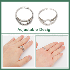 10 Stück verstellbare Messing-Pad-Ring-Einstellungen&nbsp;KK-CA0002-18