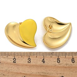 Pendientes de botón de acero inoxidable 304 con forma de corazón&nbsp;EJEW-A130-01G-02