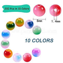 200 Stück 10 Farben sprühlackierte Glasperlen&nbsp;GLAA-SZ0001-79