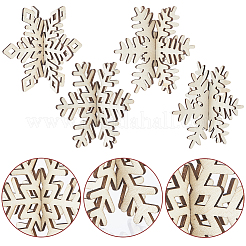 4 Stile Weihnachtsthema unbehandeltes Holz Massivholz Display Dekorationen&nbsp;DJEW-WH20002-21C