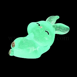 Ornamento di coniglio in resina luminosa&nbsp;DJEW-R011-02D