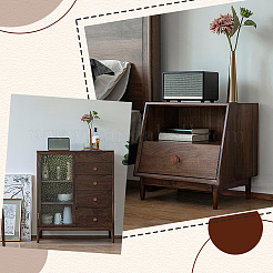 Manijas de puertas de gabinetes con cajones de madera redondas&nbsp;AJEW-WH0410-451