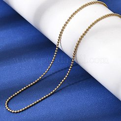 Collares unisex de cadena de bolas de acero inoxidable 304 de 1.2 mm&nbsp;NJEW-P356-14G