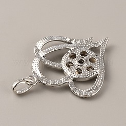 Legierung strass hängen snap basis große anhänger&nbsp;FIND-WH0150-16