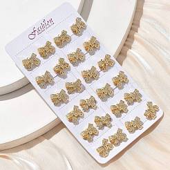 Orecchini a bottone in ottone con zirconi chiari e micro pavè&nbsp;EJEW-D305-18G