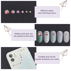 6 cabochon à dos plat en strass de verre de style&nbsp;RGLA-CA0001-08