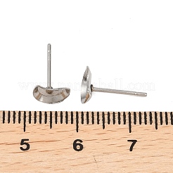 Anlaufgeschützte Cabochonfassungen für Ohrringe aus 304 Edelstahl für Ohrstecker&nbsp;X-STAS-Q170-08