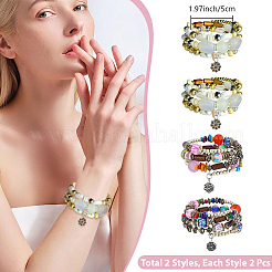 4 braccialetto avvolgente in perline sintetiche irregolari multifilo in stile boho&nbsp;BJEW-PA0001-07