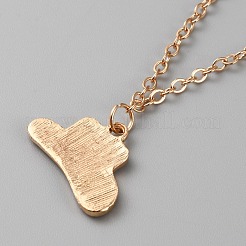 Halskette mit Emaille-Anhänger im Cowboy-Stil mit Kabelketten&nbsp;NJEW-WH0013-18A