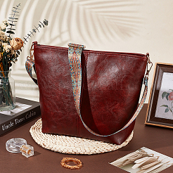 Bolsos de hombro de piel sintética con correa de hombro ética.&nbsp;AJEW-WH20816-217D-1