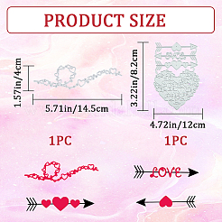 Stanzschablonen-Set aus Kohlenstoffstahl mit Herzmotiv zum Valentinstag&nbsp;DIY-CP0009-55