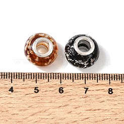 In den dunklen handgemachten leuchtenden Stil lampwork großes Loch europäischen Perlen leuchten&nbsp;LPDL-R007-02