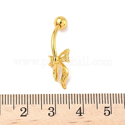 Bauchnabelpiercings aus Messing mit klaren Zirkonia&nbsp;AJEW-L099-01B-G