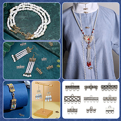 135 pièces 9 styles liens de composants de lustre en alliage de style tibétain&nbsp;FIND-PH0038-51