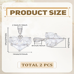 2 ciondoli in ottone con pavé di zirconi cubici&nbsp;ZIRC-LP0001-46