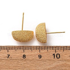 Strukturierte Ohrstecker aus Messing&nbsp;EJEW-A143-02A-G
